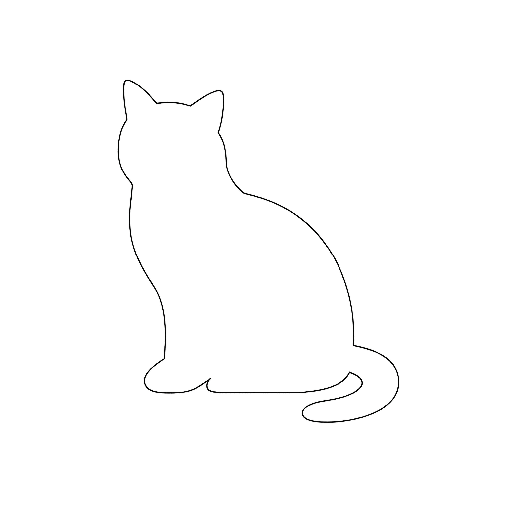 AI-generated outline of a cat-shaped cookie cutter